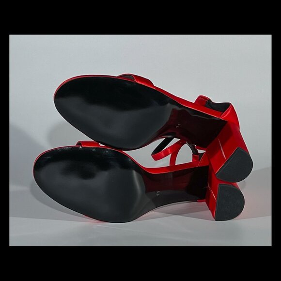 Vaila Shoes Womens Red Zoe Ankle Strap Block Heel Dress Sandals Size 11 NIB - Picture 7 of 7